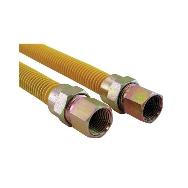 Jones Stephens 5/8" Gas Connector, Coated with Fitting, 1/2" FIP x 1/2" FIP x 24" G71125 - main